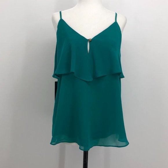 Guess By Marciano NWT teal layered keyhole camisole in Bombay Sapphire SP - Picture 14 of 14